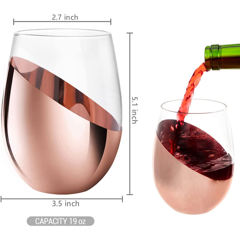 Dyun 18oz. Stemless Wine Glass Set