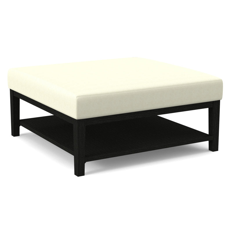 Hammond Square Ottoman, Antique Black Finish, Stone Crypton Performance; 0884-83