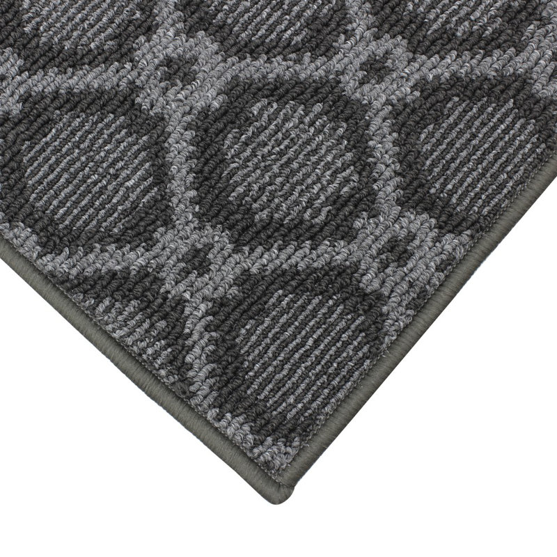 Florance Non-Slip Geometric Doormat, Grey, 0.5cm H x 150cm W x 57cm L