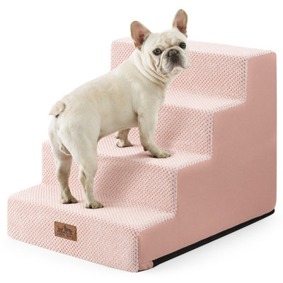 4 Tier Wider Pet Stairs Dog Stairs Non-Slip Dog Steps For Old Cats, Puppy, Small Medium Large Dogs
