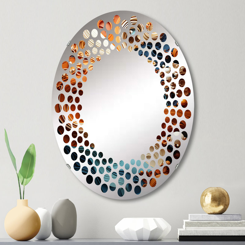 Miroir mural Cocoa River Fusion Expressionn - MIR109703 - Ovale, L 20 po x H 30 po