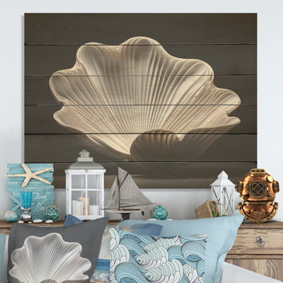 Monochromes palourdes gris anthracite foncé, art mural sur bois de pin naturel