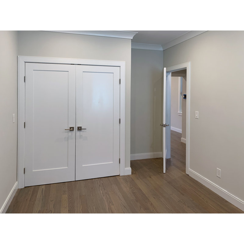 Portes françaises à panneaux en bois manufacturé blanc Newton, 36 po x 80 po