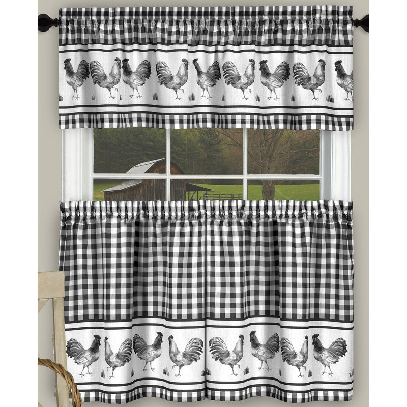 Harville Tailored Window Valance, Black, 58" W x 24" L