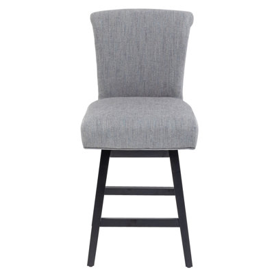 Tabourets de comptoir Lark Manor ™, tabourets de bar pivotants à 360 ° de 26 po, tabourets de bar modernes à hauteur de comptoir avec tabouret de bar en bois rembourré et à haut dossier, pour 1 îlot de cuisine et de comptoir, ensemble de 1, tissu 