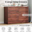 Grande commode moderne en bois avec 6 tiroirs et rangement profond-1167357203