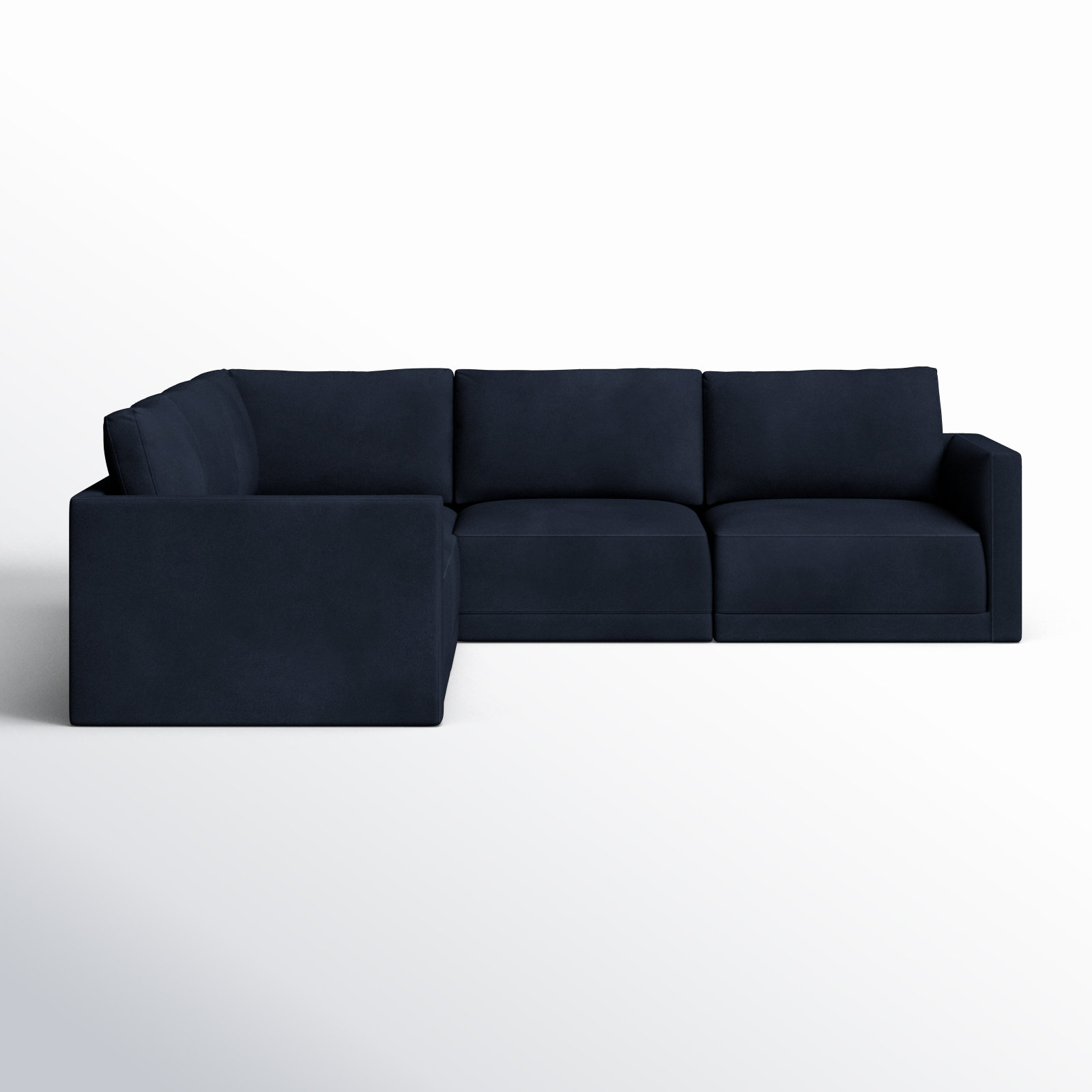 Deirdre 5 - Piece Modular Velvet Reversible Sectional, Navy