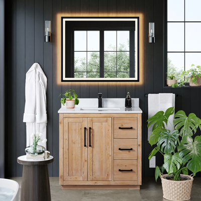 Ensemble de meuble-lavabo simple 36 po avec grain Cicero