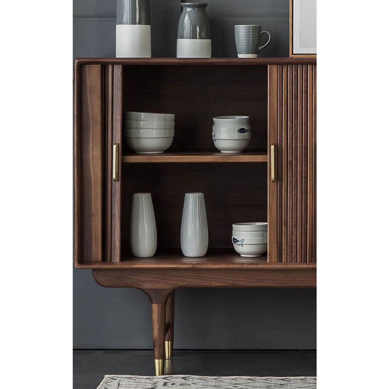 Armoire d'appoint en bois massif de couleur noyer