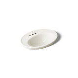 Serif Ceramic Oval Drop-In Bathroom Sink with Overflow