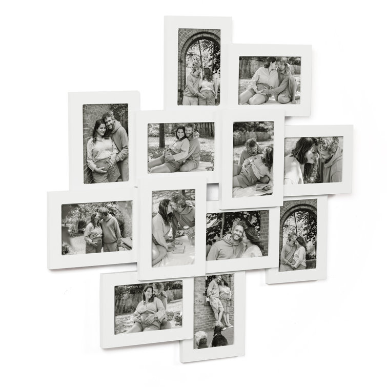 Ekaterina Real White Wood Collage Picture Frame Set (Set of 2) Latitude Run Color: White