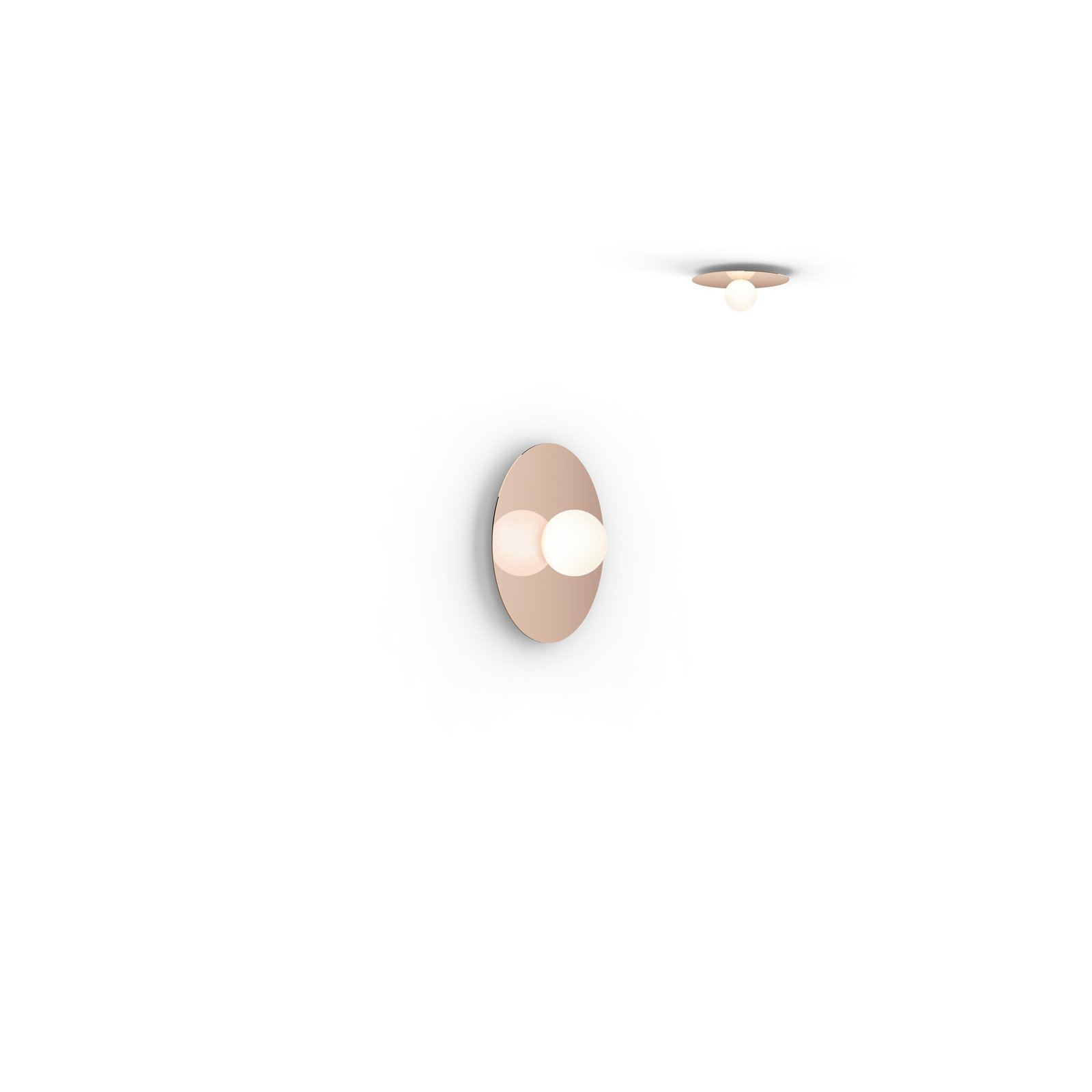 Bola Flush Disc, Rose Gold, 6.2" H x 12" W x 12" D