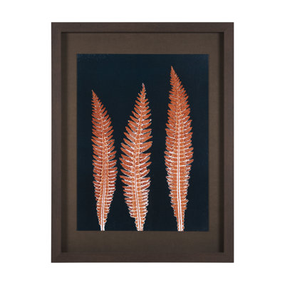 «Indigo Fern 4» par Mary Margaret Briggs, reproduction d'art encadrée texturée matte sous verre