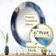 Miroir mural abstrait bleu et or, fractales modernes - bleu et or, art abstrait fluide de luxe VI-1815175966