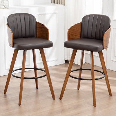 Ljubka Faux Leather Swivel Stools 