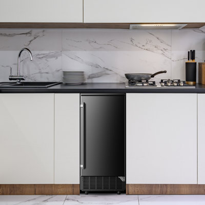 Simzlife 80 Lb. Daily Production Clear Cube Ice Under-counter/freestanding Ice Maker For Commercial Use & Home Use, With Pump, With 25lbs Storage Bin