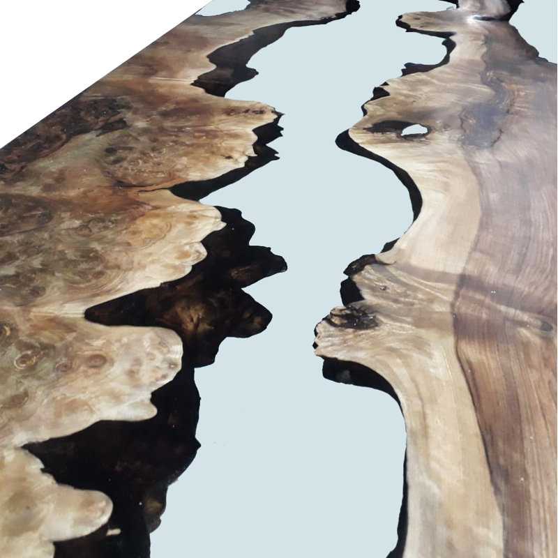Walnut Metal Base Dining Table, H75 x L305 x W122cm