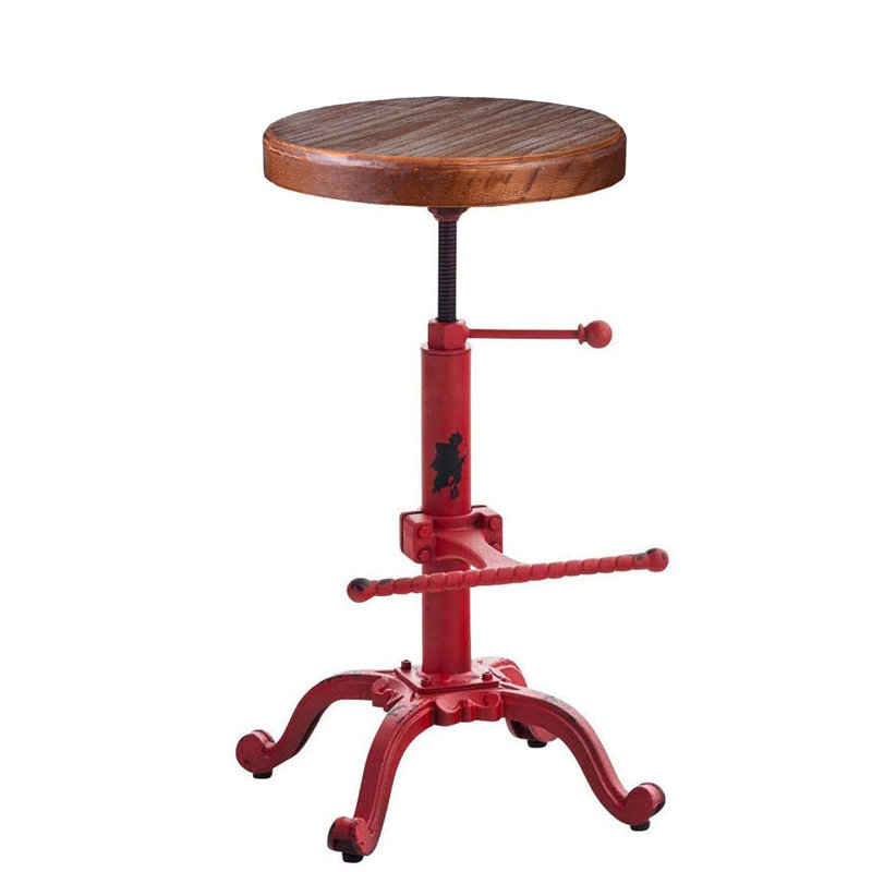 Tabouret Dicot, Brun / rouge antique