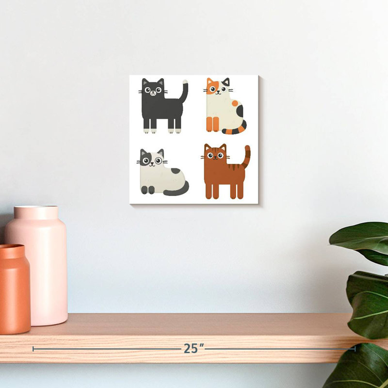 Ashelle Colorful Cats, 24" H x 24" W