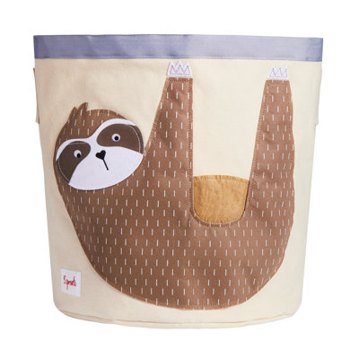 3 Sprouts - Canvas Storage Bin - Laundry and Toy Basket for Baby and Kids - Sloth
