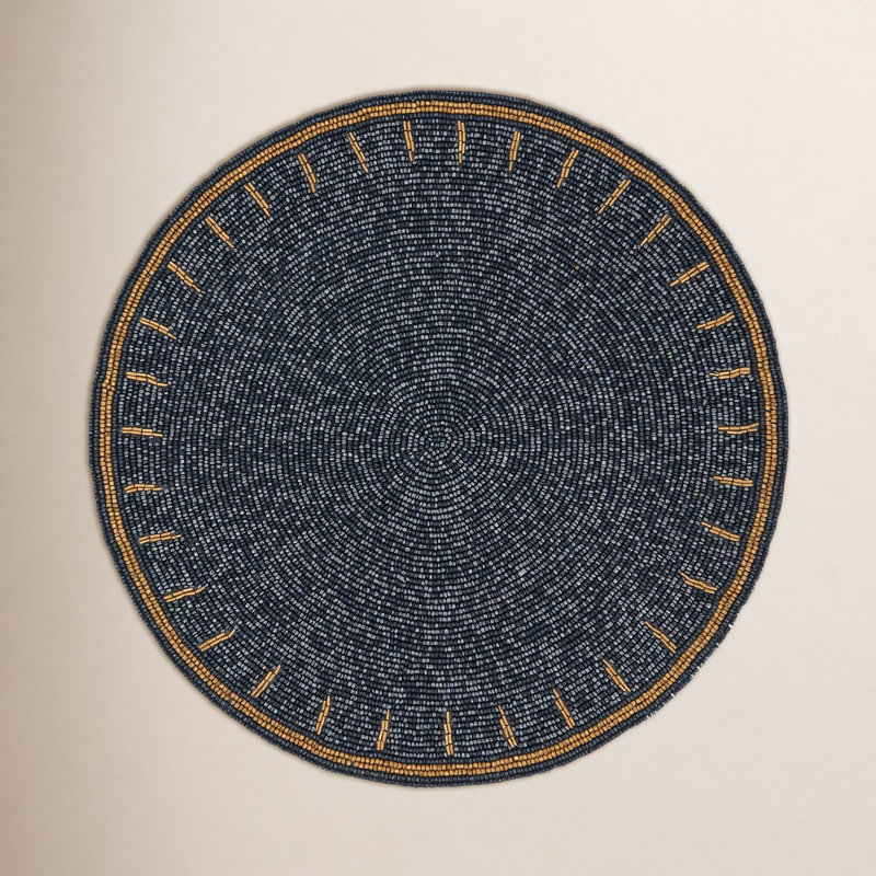 Napperon Beaded Brilliance (ensemble de 4), Bleu marine