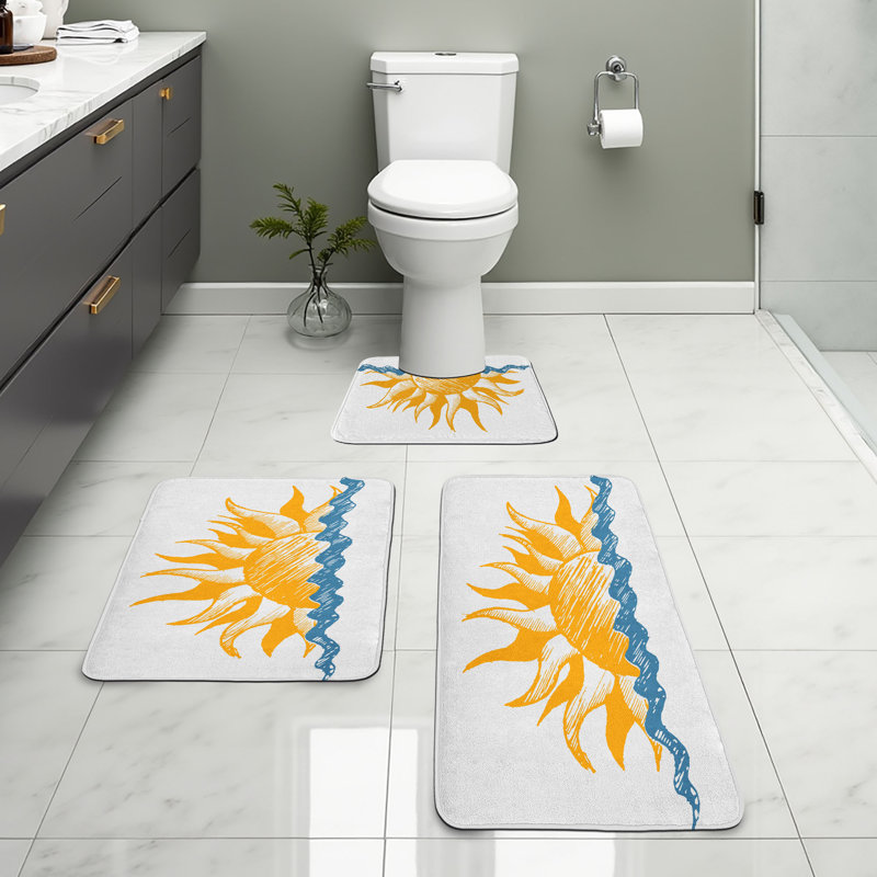  Ensemble de 3 tapis de salle de bain Modern Modern