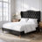 Luxury Velvet Upholstered Platform Bed Frame with 56" Wingback Tufted Headboard and Nailhead Trim, No Box Spring Required-2013483435