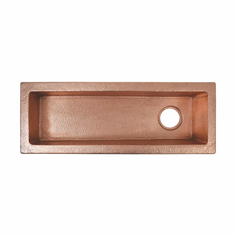 Évier de cuisine / bar en cuivre martelé à la main Rio L 30 po x l 11 po Rio Chico, Cuivre poli
