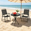 Ensemble bistro pour patio avec chaises pliantes et table d'appoint ronde