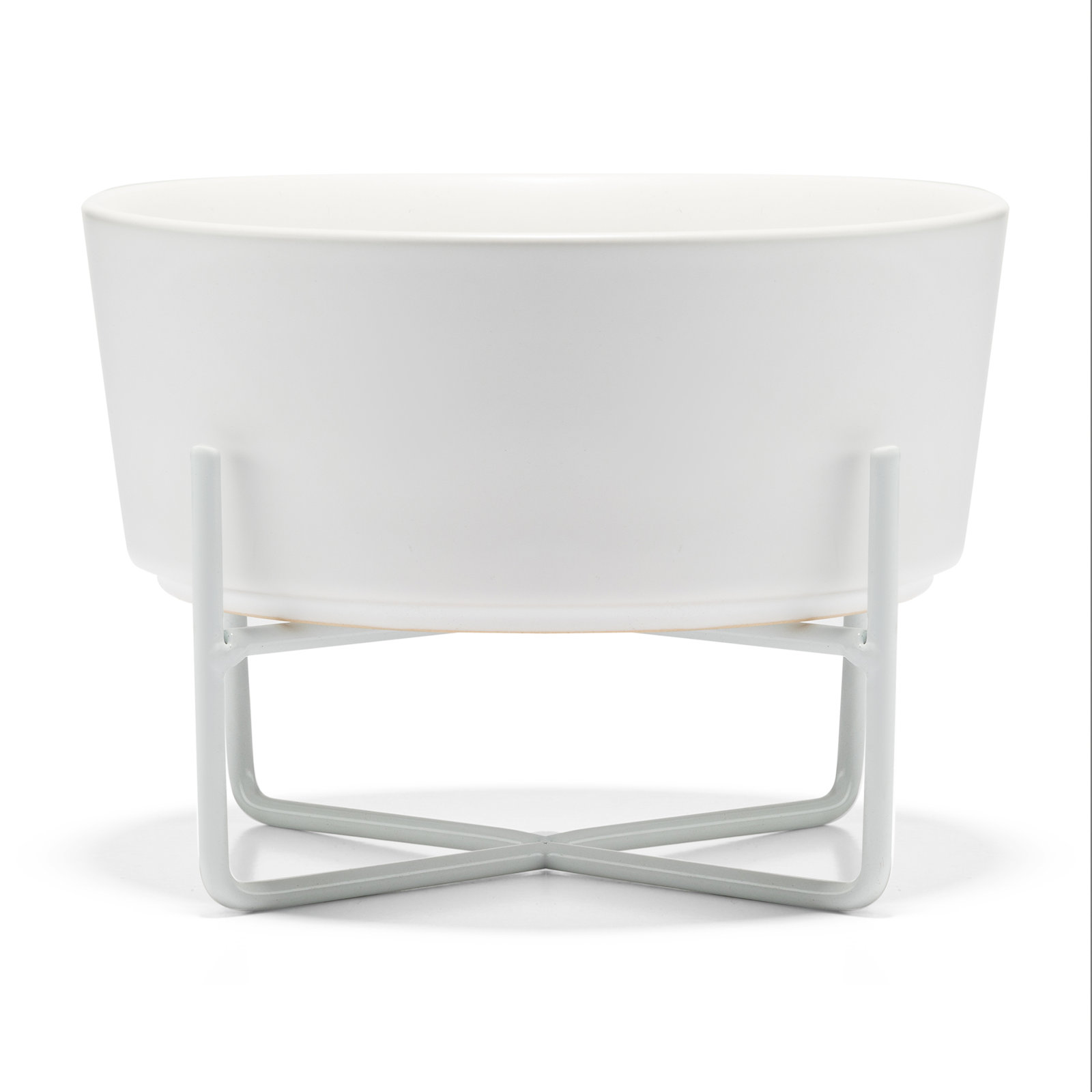 Simple Solid Bowl & Dog Bowl Stand, White, Large (8 cups / 64 fl. oz.)