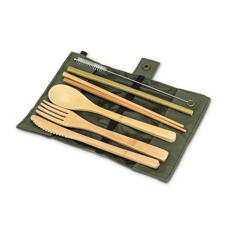 Ebern Designs Eulalee Flatware Set, Green