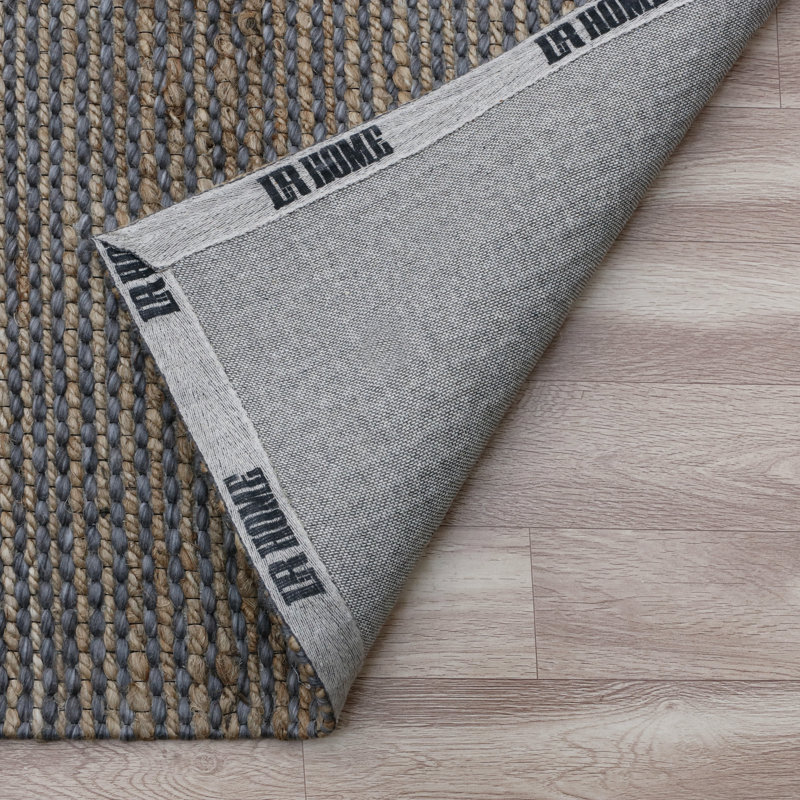 Tapis rayé en jute tissé à la main Anant, Rectangle 5 pi x 7 pi 9 po