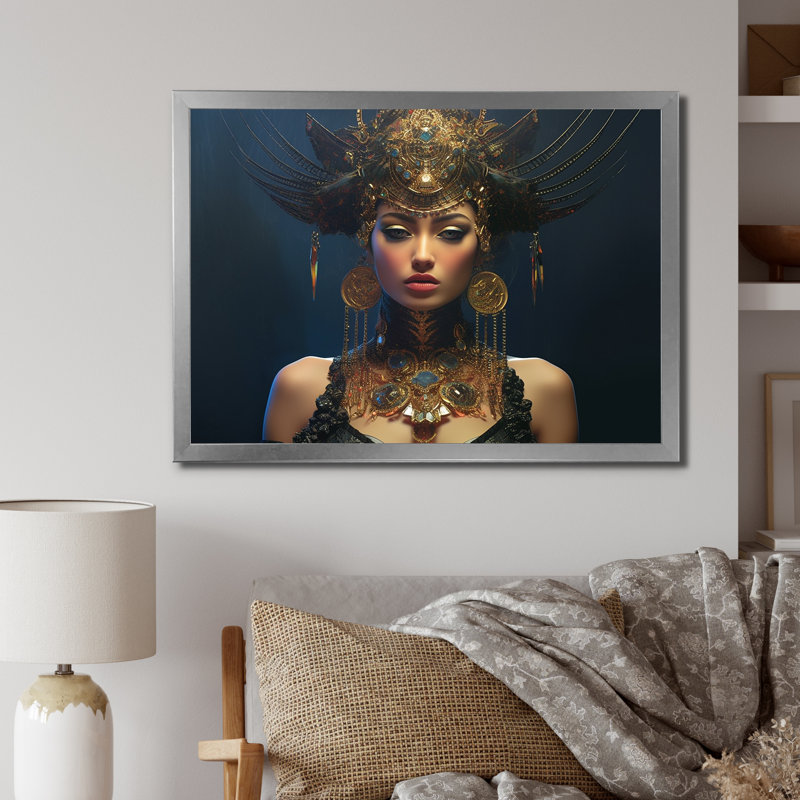 Glorious Glamour Discopunk, déesse sur toile, H 34 po x l 44 po x P 1,5 po, Cadre simple argenté