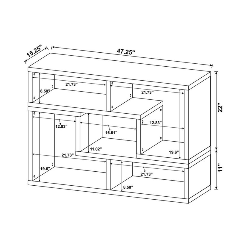 Convertible TV Console And Bookcase, (4 Shelves) 62.5"H x 22"W x 15.25"D, White