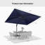 Parasol inclinable rectangulaire en porte-à-faux à double sommet 9 pi x 12 pi avec base et rotation à 360 ° Gertha-1310057530