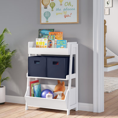 RiverRidge Kids 2pc Fabric Collapsible Storage Cube Organizers with Handles for Playroom Organization - Navy