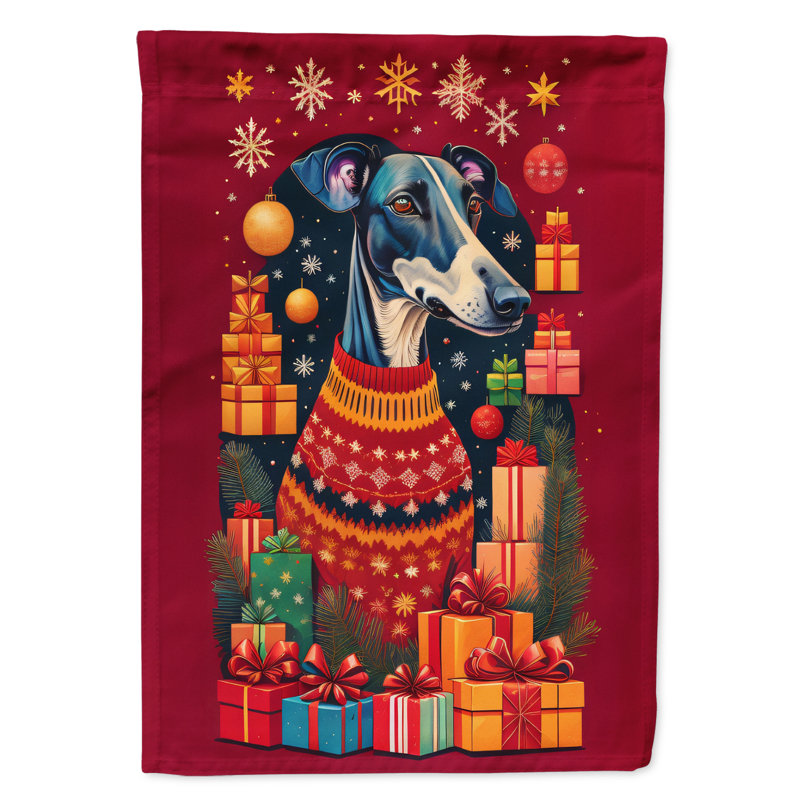 Drapeau de maison de Noël en polyester double face H 40 po x l 28 po
