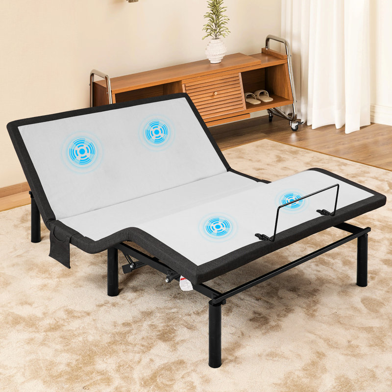 Queen Size Adjustable Bed For Relaxation - Zero Gravity Base, Head & Foot Incline, Customizable Massage, , With Value Gravity, Nightlight, Interface