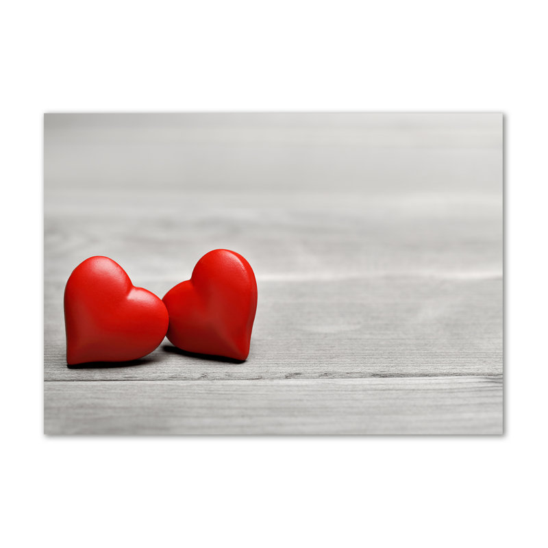 Hearts On The Wood - Wrapped Canvas Print