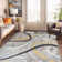 Contemporary Distressed Abstract Lines Non Slip Area Rug