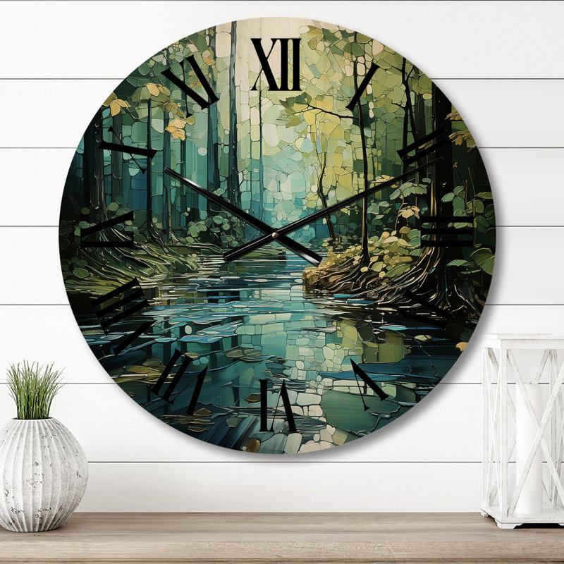 Horloge murale en bois massif Makailey, Moyenne