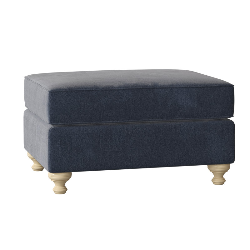 Repose-pieds rectangulaire 33 po Duckling, Velours performance bleu marine Tweetie 22, Manhattan