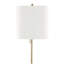 Lampe sur pied contemporaine 64 po en métal doré avec abat-jour en lin blanc