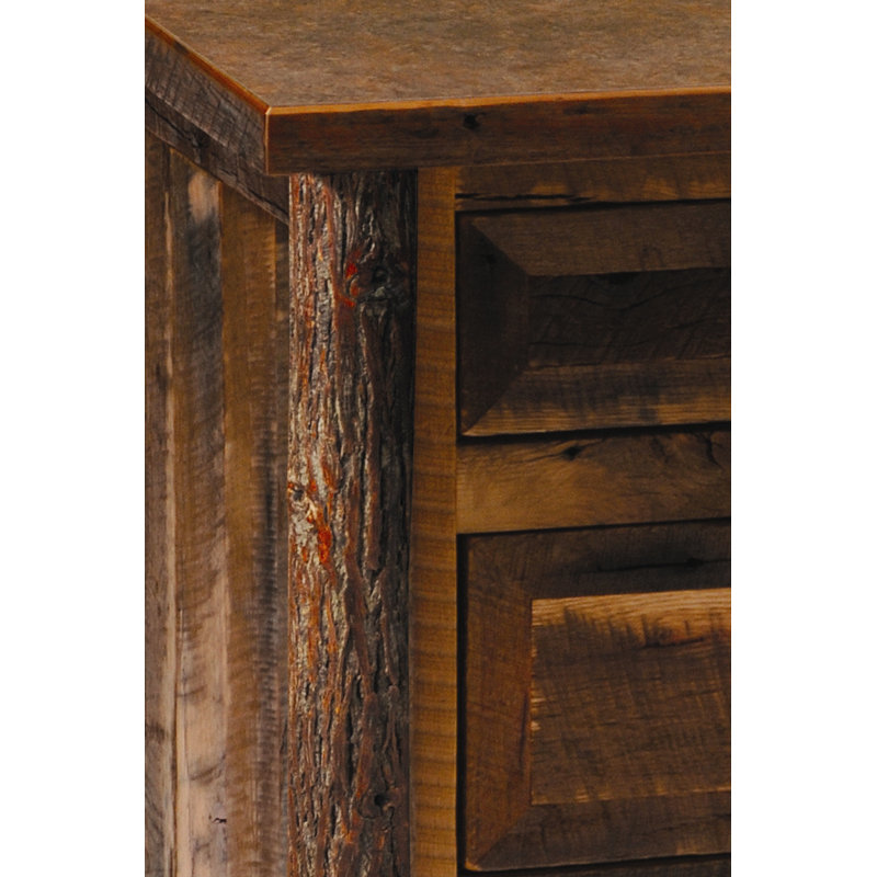 Meuble-lavabo en bois de grange Fireside Lodge, Avec surface stratifiée, Pieds en bois de grange, Lavabo double