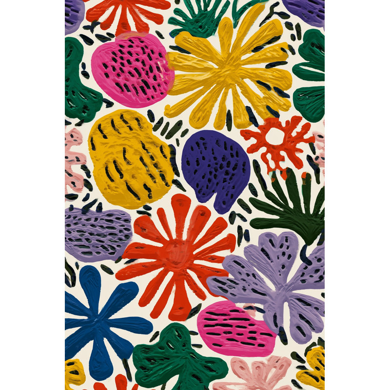 Décoration murale vibrante à motif floral abstrait bohémien