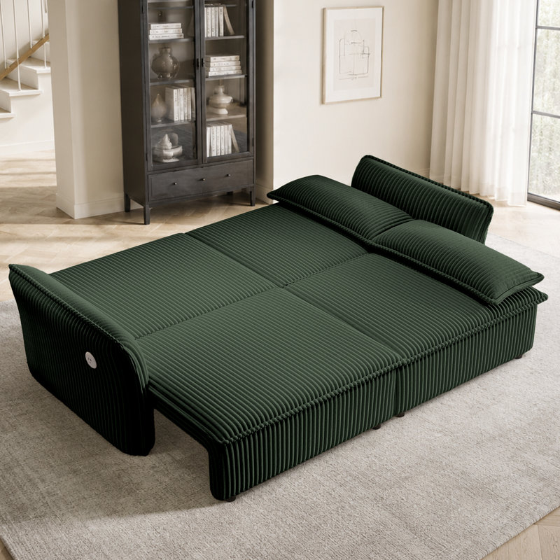 Canapé-lit 85 po Corduroy, Green