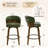 Mid-Century Modern Walnut Bentwood Swivel Bar Stool With Thick Cushioned Seat & 350 Lbs Capacity(Set Of 3)-1845584263-1845584260