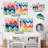Watercolor Caprice Multicolor Chevron Pattern - Abstract Shapes Metal Art Print Square Set Of 2-102682846