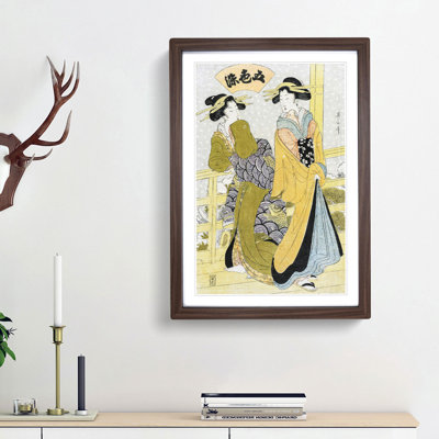 Two Courtesans on a Balcony by Kikukawa Eizan - Picture Frame Painting Print