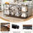 3-Tier Console Table w/ Faux Marble Top Storage Shelves for Hallway Living Room Rustic Brown-1142651745-1142651746